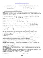ĐỀ VÀ ĐÁP ÁN THI KHẢO SÁT LẦN 1 MÔN TOÁN 11 KHỐI A,A1 NĂM 2013-2014