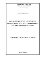 Hiệu quả sử dụng vốn tại ngân hàng thương mại cổ phần đầu tư và phát triển việt nam   chi nhánh hà giang 