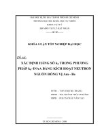 Xác định hằng số k0 trong phương pháp k0 INAA bằng kích hoạt neutron nguồn đồng vị am be 