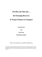 The Rise the Fall and the Emerging Recovery of Project Finance in Transport