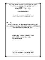 Khảo sát hiệu suất ghi và độ phân giải của detector bán dẫn gemanium siêu tinh khiết theo hình học tới 