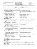 KIỂM TRA 1 TIẾT MÔN CÔNG NGHỆ 8 HỌC KỲ II ĐỀ 1