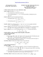 ĐỀ VÀ ĐÁP ÁN THI KHẢO SÁT LẦN 1 MÔN TOÁN 1O KHỐI A,A1 NĂM 2013-2014