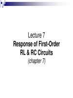 Chapter 7  lý thuyết mạch 1 Lecture 7 Response of FirstOrder RL  RC Circuits