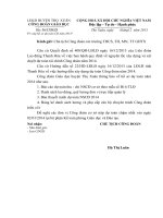 CV về việc nộp hồ sơ dự toán năm 2014