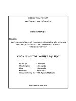 Thực trạng mối hại gỗ trong các công trình xây d ựng tại phường quang trung – thành phố thái nguyên – tỉnh thái nguyên 