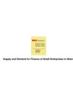 Supply and Demand for Finance of Small Enterprises in Ghana