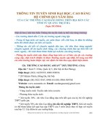 Thông tin về các trường cao đẳng phía bắc năm 2016 .