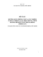 Sổ tay hướng dẫn phòng ngừa lây nhiễm vi rút corona gây hội chứng viêm đường hô hấp vùng trung đông (MERS cov)  phần 1