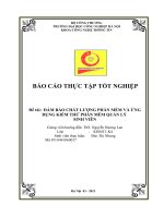 ĐẢM BẢO CHẤT LƯỢNG PHẦN MỀM VÀ ỨNG DỤNG KIỂM THỬ PHẦN MỀM QUẢN LÝ  SINH VIÊN