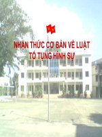 nhận thức cơ bản về luật tố tụng HÌNH SỰ