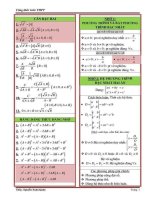 Toàn bộ công thức Toán 101112 ( cực hay và chi tiết)
