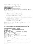 ĐỂ THI THỬ MÔN TIẾNG ANH KỲ THI THPT QUỐC GIA 2016   2017