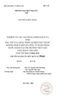 Nghiên cứu vận dụng chính sách và tính đặc thù của hoạt động marketing thuốc kháng sinh ở một số công ty dược phẩm nước ngoài tại việt nam (giai đoạn 1998  2002)