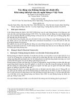 Tiểu luận môn ngân hàng thương mại tác động của khủng hoảng tài chính đến khả năng sinh lợi của các ngân hàng ở việt nam