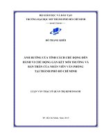 Ảnh hưởng của tính cách chủ động đến hành vi chủ động gắn kết môi trường và bản thân của nhân viên văn phòng tại thành phố hồ chí minh 