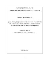 Quản lý hoạt động thông tin cổ động của nhà văn hóa trong xây dựng đời sống văn hóa cơ sở ở huyện sóc sơn, thành phố hà nội hiện nay 