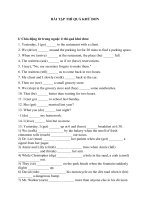 BÀI tập THÌ QUÁ KHỨ đơn 