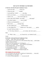 BÀI tập về THÌ HIỆN tại TIẾP DIỄN 