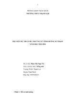 BÀI DỰ THI CUỘC THI ỨNG XỬ TÌNH HUỐNG SƯ PHẠM CỦA GIÁO VIÊN ĐẠT GIẢI KHUYẾN KHÍCH CẤP HUYỆN