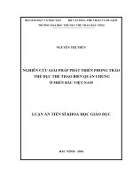 Nghiên cứu giải pháp phát triển phong trào thể dục thể thao biển quần chúng ở miền Bắc Việt Nam
