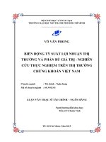 Biến động tỷ suất lợi nhuận thị trường và phần bù giá trị   nghiên cứu thực nghiệm trên thị trường chứng khoán việt nam 