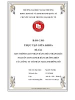 QUY TRÌNH GIAO NHẬN HÀNG HÓA NHẬP KHẨU NGUYÊN CONTAINER BẰNG ĐƯỜNG BIỂN  CỦA CÔNG TY CỔ PHẦN MAI LINH ĐÔNG ĐÔ