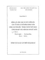 Năng lực lãnh đạo và sức chiến đấu của tổ chức cơ sở đảng nông thôn vùng cao phía bắc trong thời kỳ đẩy mạnh 