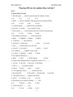 Tổng hợp 200 câu trắc nghiệm tiếng anh lớp 9 2016 pdf 