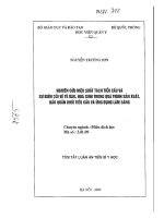 Nghiên cứu hiệu suất tách tiểu cầu và sự biến đổi về tế bào hóa sinh trong quá trình sản xuất bảo quản khối tiểu cầu 