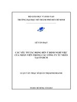 Các yếu tố tác động đến ý định nghỉ việc của nhân viên trong các công ty tư nhân tại TPHCM 