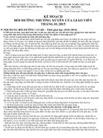 Kế hoạch bồi dưỡng thường xuyên của giáo viên tháng 01 2 3 năm 2015