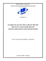 Tác động của cấu trúc vốn và tồn quỹ tiền mặt đến giá trị doanh nghiệp niêm yết trên sàn chứng khoán thành phố hồ chí minh 