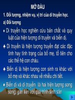 Đối tượng, nhiệm vụ, vị trí của di truyền học