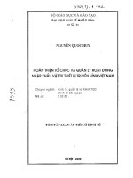 Hoàn thiện tổ chức và quản lý hoạt động nhập khẩu vật tư thiết bị truyền hình việt nam 