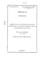 Nghiên cứu các tính chất quang phổ và động học của một số laser màu hữu cơ được bơm bởi xung ngắn 
