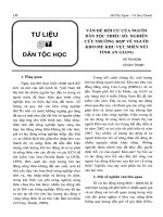 Vấn đề hồi cư của người dân tộc thiểu số  nghiên cứu trường hợp về người khơ me khu vực miền núi tỉnh an giang