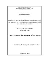 Nghiên cứu một số yếu tố ảnh hưởng đến giá đất ở tại thị trấn việt quang, huyện bắc quang, tỉnh hà giang giai đoạn 2011  2012 