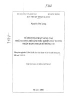 Về phương pháp nâng cao chất lượng hệ bám điều khiển véc tơ với nhận dạng tham số động cơ 