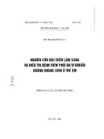 Nghiên cứu đặc điểm lâm sàng và điều trị bệnh viêm phổi do vi khuẩn kháng kháng sinh ở trẻ em 
