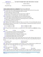 Đề thi thử tốt nghiệp sinh học năm 2016 mới nhất