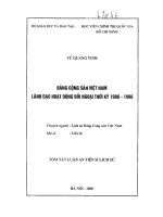 luận án tiến sĩ đảng cộng sản việt nam lãnh đạo hoạt động đối ngoại thời kỳ 1986 1996
