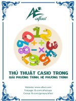 THỦ THUẬT CASIO TRONG GIẢI PHƯƠNG TRÌNH, HỆ PHƯƠNG TRÌNH