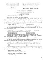 ĐỀ THI LÝ THUYẾT GIÁO VIÊN GIỎI CẤP TRƯỜNG NĂM 2014 2015 CHÍNH THỨC