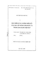 luận án tiến sĩ đặc điểm và xu hướng biến đổi của giai cấp nông dân nước ta trong giai đoạn hiện nay