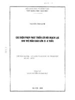 luận án tiến sĩ các biện pháp phát triển lời nói mạch lạc cho trẻ mẫu giáo lớn