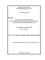 Đánh giá kết quả thực hiện quy hoạch sử dụng đất phường đồng quang thành phố thái nguyên giai đoạn 2006 2010 