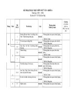 KẾ HOẠCH DẠY HỌC MÔN NGỮ VĂN KHỐI 6