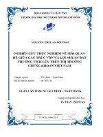 Nghiên cứu thực nghiệm về mối quan hệ giữa cấu trúc vốn và lợi nhuận bất thường tích lũy trên thị trường chứng khoán việt nam 