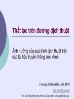 ảnh hưởng của quá trình dịch thuật trên các tài liệu truyền thông sức khoẻ